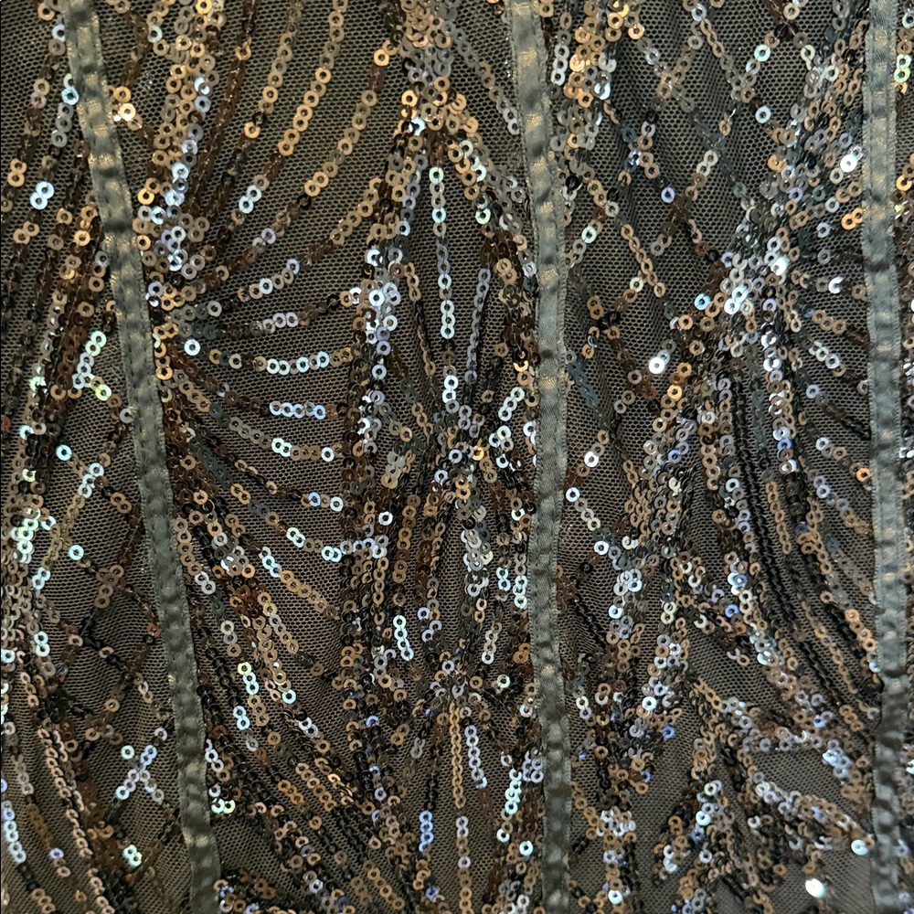bebe Black Strapless Feathered Gown - Picture 11 of 12